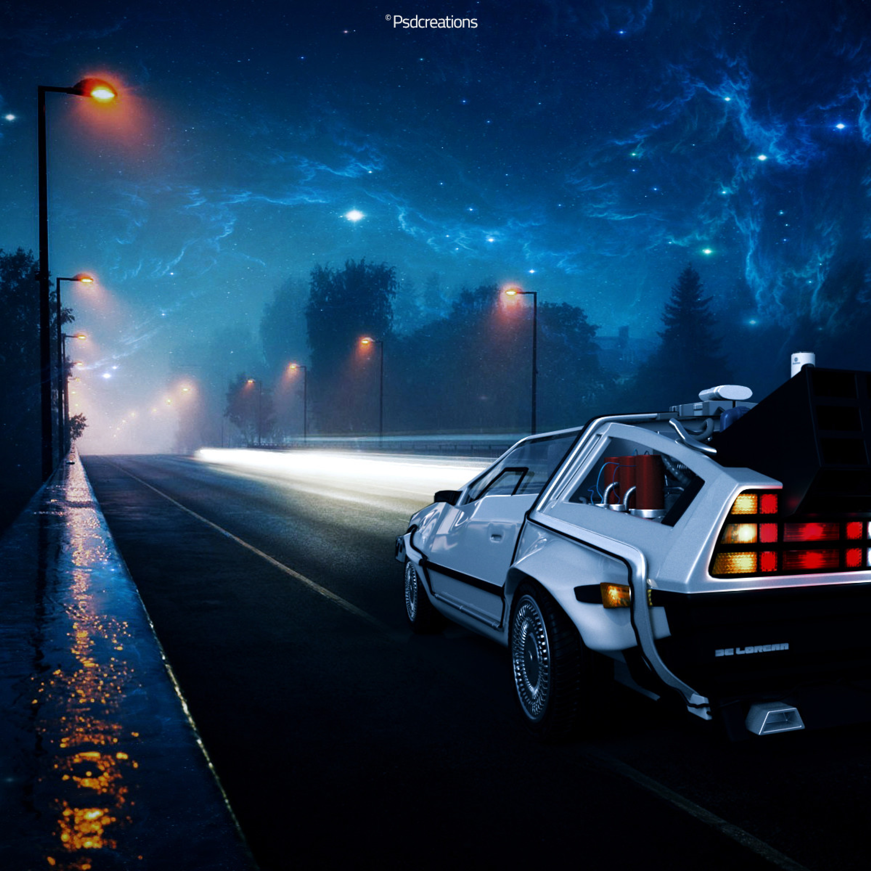 Back To The Future Delorean Car Illustration, Full HD ..., old car wallpaper ipad